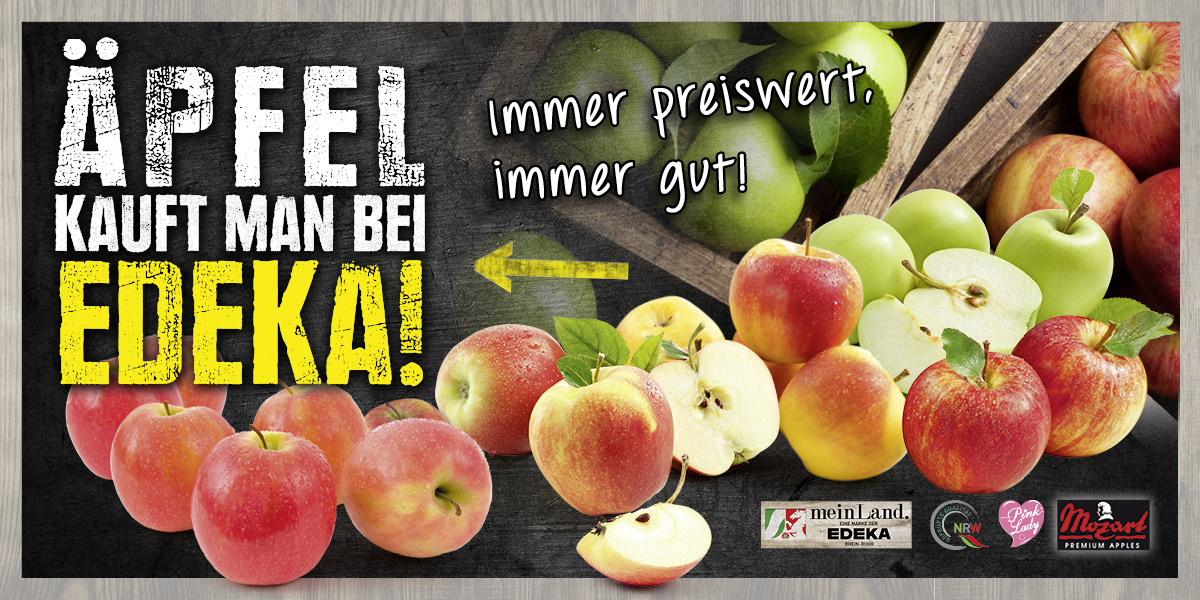Äpfel kauft man bei EDEKA